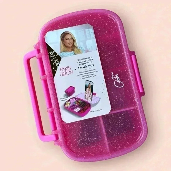 Paris Hilton Dark Pink Version Bento Snack Box Lunchbox & Gift With Purchase - Picture 1 of 12